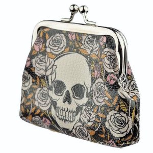 PORTEFEUILLE SKULLS & ROSES - PUR119