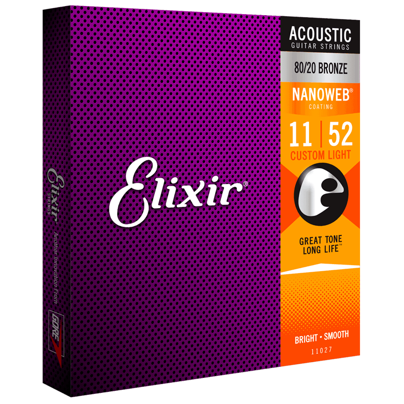 JEU GUITARE ACOUSTIQUE NANOWEB CUSTOM LIGHT 11-52