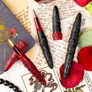 LOT DE 2 STYLOS SKULLS & ROSES - PENS20