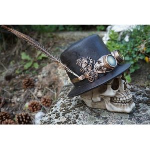 CRANE DE DECORATION STEAM PUNK AVEC PLUME - SK327