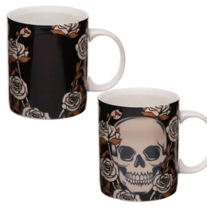 MUG EN PORCELAINE SKULLS & ROSES CRANE - MUG400