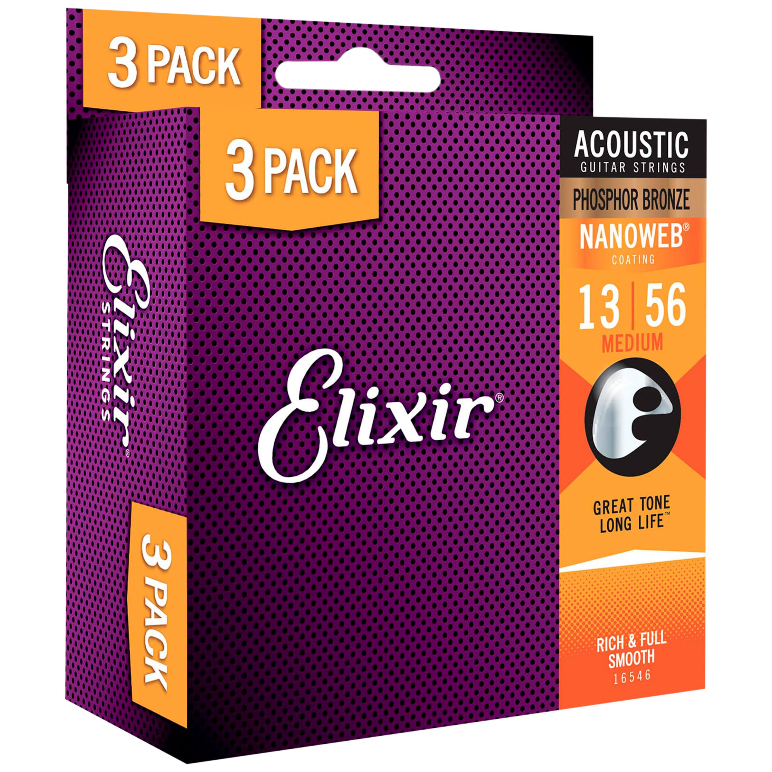 JEU GUITARE ACOUSTIQUE NANOWEB MEDIUM 13-56